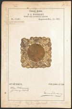 Photo:1891 H S Woodbury Trade-Mark Gold Lace Logo Wines Alcoholic Liquors picture