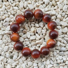 Amazing 13 Translucent Beads Borneo Agathis Bracelet 18 MM Raja Kayu #09 picture
