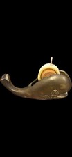 Vintage PenCo Industries 1982 Brass Whale Tape Dispenser Desktop picture