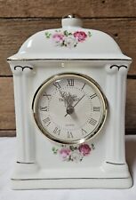 Classic Treasures Mantle Carriage Clock Pink Rose Porcelain Collectable [Works] picture