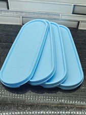 Tupperware SET of 4 Tupperware super oval light blue replacement lids #2402 NEW picture