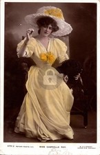 1906 Beautiful Actress Dancer Miss Gabrielle Ray & Poodle Dog RPPC Postcard COPY picture