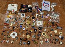 LOT 150 LAPEL PINS PINBACK PATRIOTIC MASONIC VETERAN MILITARY IN LIONS USA FLAG picture