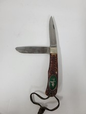 USA Pocket Knife Camillus Vintage 2 Blade American Wildlife Series Buck Head picture