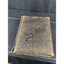 Antique Victorian Leather Photo Album Embossed Floral Gilt Edge 26 Cabinet Cards picture