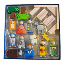 HABA Wood Nativity Scene Set 18pc Complete in Box Christmas Made In Germany picture