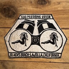 Vintage 1970s Blacks Beach La Jolla California 100 Missions Over Novelty Patch picture