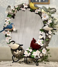 The Bradford Exchange Garden Reflections Oval Mirror with Sculpted Songbirds picture
