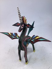 Vintage Pegasus Statue Folk Art Mexican Pottery ALEBRIJES spirit animal (k3) picture