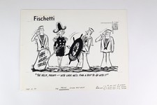 1975 John Fischetti Original Political Cartoon Margaret Thatcher Tory Leader picture