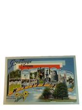 Linen Greetings From Maryland Postcard Unposted D461 picture