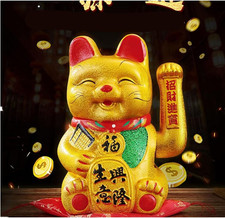 Lucky Cat,Beckoning Ceramic Maneki Neko Lucky Fengshui Cat, | Japanese Lucky picture