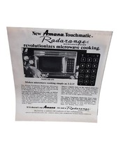 1975 Amana Touchmatic Radarange Microwave Oven Vintage Print Ad RR-6W picture