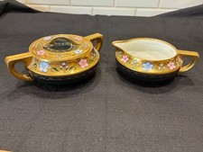 RARE Antique Limoges La Seynie Handpainted Stouffer Creamer Sugar STUNNING picture