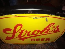 Vintage Stroh beer Double-sided Bar Retail Sign 1970s Stroh's picture
