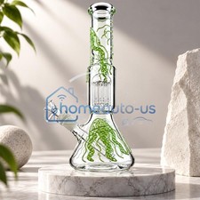 13in Tornado Clear Glass Bong Heavy Percolator Bong Water Pipe Hookah 14mm Bowl picture