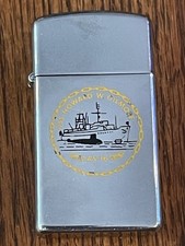 Vintage 1980 USS HOWARD W GILMORE (AS-16) Slim Size Zippo Lighter picture