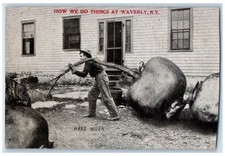 c1910 How We Do Things At Waverly Hard Work New York NY Vintage Antique Postcard picture