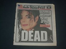 2009 JUNE 26 NEW YORK POST NEWSPAPER - MICHAEL JACKSON DEAD- 1958-2009 - NP 1741 picture