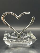 Pandora Crystal & Silver Open Heart Charm Ring Holder Jewelry Stand Etched picture
