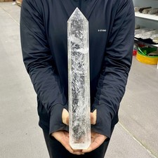 2.79LB Natural Clear Crystal Obelisk Quartz Energy Tower Point Reiki Healing Gem picture