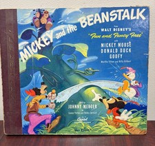 Vintage 1947 Disney Mickey and Beanstalk Capitol Record Reader 78 RPM Box Set picture