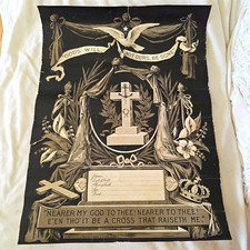 1901 Antique Blank Memorial Print  Nearer My God Thee Funeral Mourning Ephemera picture