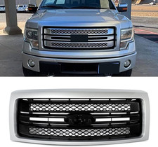 Ingot Silver Shell and Gloss Black Trim Grille Compatible with 2009-2014 Ford F1 picture