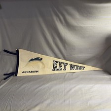 Vintage Florida Key West Souvenir Pennant Sail Fish Felt Flag picture