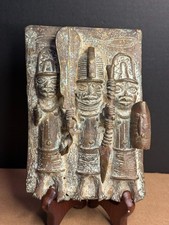Benin Bronze Plaque 3 Royal Warriors Edo Nigeria African Tribal Art 8