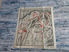 1944 R.M. Chapin Time Magazine WWII Map Burma: Double Gamble CBI Pacific Theater picture