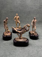 Art Deco  Football Players Set Statuette Cast Bronze Figurines Base In Obsidian picture