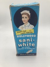 VINTAGE HOLLYWOOD SANI-WHITE SHOE POLISH/CLEANER - Box and half full bottle  picture