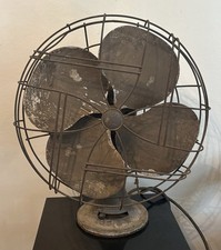 Antique Vintage EMERSON 4 Blade Metal Desk Table Fan, Type 77648 - 16