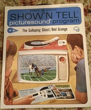 Vtg Show N Tell Picturesound Galloping Ghost Red Grange Record Film strip folder picture