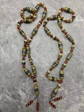 2Pcs Wonderful Rare Tibetan Old Agate Dzi *2Stripes* Beads Necklaces picture