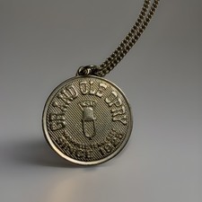 T20252-Vintage Grand Ole Opry Nashville TN WSM Microphone 2” Medallion Necklace picture