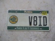Florida 2004 Saint Leo University license plate # V8ID picture