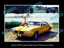 OLD 8x6 HISTORIC PHOTO OF 1970 PONTIAC GTO JUDGE COUPE LAUNCH PRESS PHOTO 1 picture