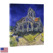 Wieco Art Large Giclee Canvas Print Church at Auvers Van Gogh Living Room picture