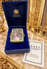NIB Vintage Halcyon Days Enamels Ipomoea Palmata Seychelles Trinket Box NOS picture