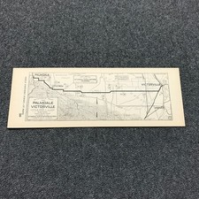 1920s AAA Auto Club SoCal Strip Map Palmdale to Victorville Little Rock Llano 50 picture