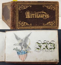 1873 antique AUTOGRAPH ALBUM braintree ma HERBERT KEITH arza estate picture