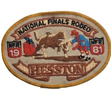 1981 NFR Rodeo Patch Hesston National Finals Embroidered Western Clown Vintage picture