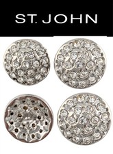 St John Knits (0.85 Inch) Silver Tone Ice Crystal Replacement Buttons (4) picture