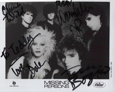 Missing Persons Signed Photo Original Black And White Press Promo Circa 1990s picture