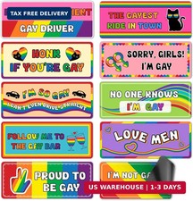 10Pcs Gay Pride Funny Car Magnets, Rainbow Designs I'M Gay, Gay Driver Magnetic picture