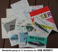 1952 1953 1954 KAISER FRAZER Automobile Brochures - Att: DEALERS - Lot of 11 pcs picture