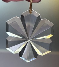 VTG Ceska Czech 24% Lead Crystal Ornament Etched Diamond Snowflake 1994 Signed picture