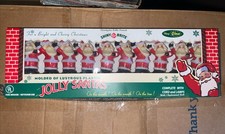 Christopher Radko Shiny Brite Jolly Santas Retro Vintage Christmas Lights In Box picture